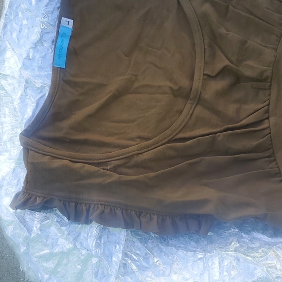 KHAKI GREEN Blouse top S M L - Picture 4 of 6